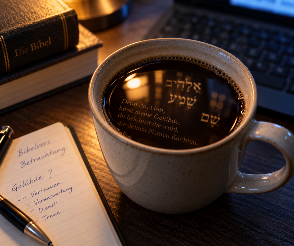 Kaffeetasse und Bibelvers der Woche